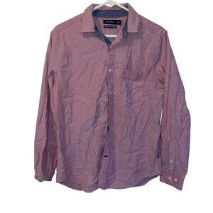Nautica Mens Classic Fit Stretch Long Sleeve Shirt Muted Red Size M